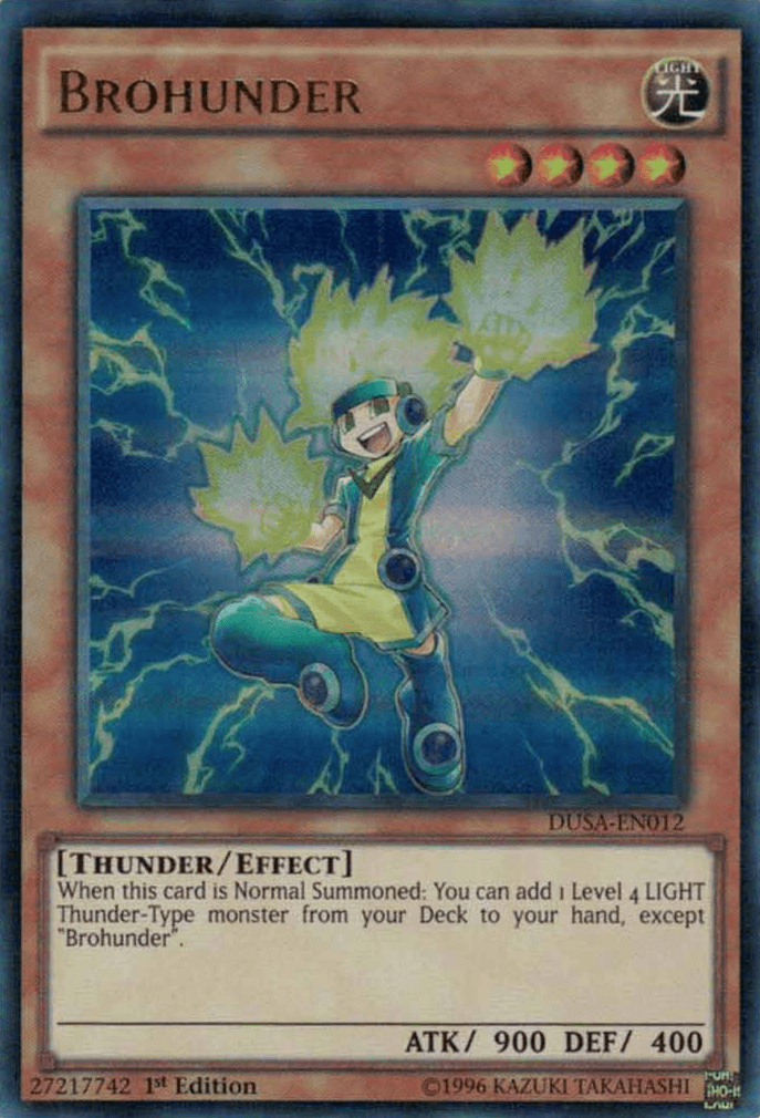 1st Edition, Duelist Saga, Effect Monster, Light, Thunder, Ultra Rare Brohunder [DUSA-EN012] Ultra Rare - Trading Card World