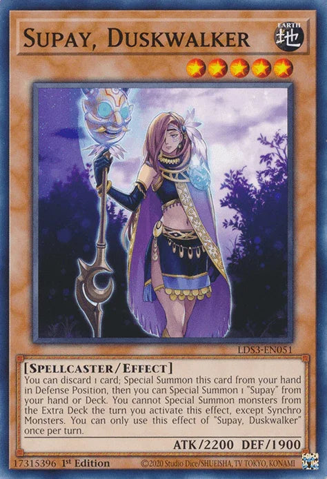 1st Edition, Common, Earth, Effect Monster, Legendary Duelists: Season 3, Spallcaster Supay, Duskwalker [LDS3-EN051] Common - Trading Card World