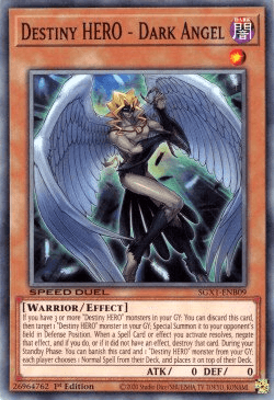 1st Edition, Common, Dark, Effect Monster, Speed Duel GX: Duel Academy Box, Warrior Destiny HERO - Dark Angel [SGX1-ENB09] Common - Trading Card World