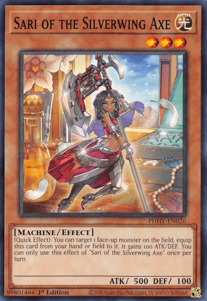 1st Edition, Common, Effect Monster, Light, Machine, Photon Hypernova Sari of the Silverwing Axe [PHHY-EN026] Common - Trading Card World