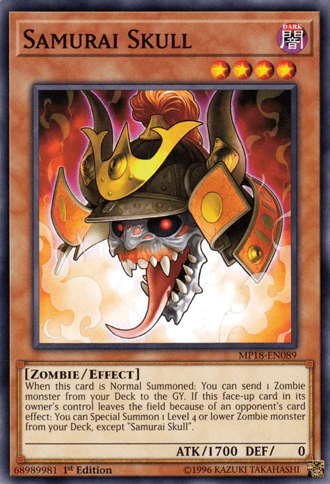 1st Edition, 2018 Mega-Tins Mega Pack, Common, Dark, Effect Monster, Zombie Samurai Skull [MP18-EN089] Common - Trading Card World