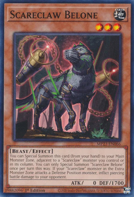 1st Edition, Beast, Common, Dueling Heroes Collectors Tin - Mega Pack (25th Anniversary Edition), Earth, Effect Monster Scareclaw Belone [MP23-EN066] Common - Trading Card World