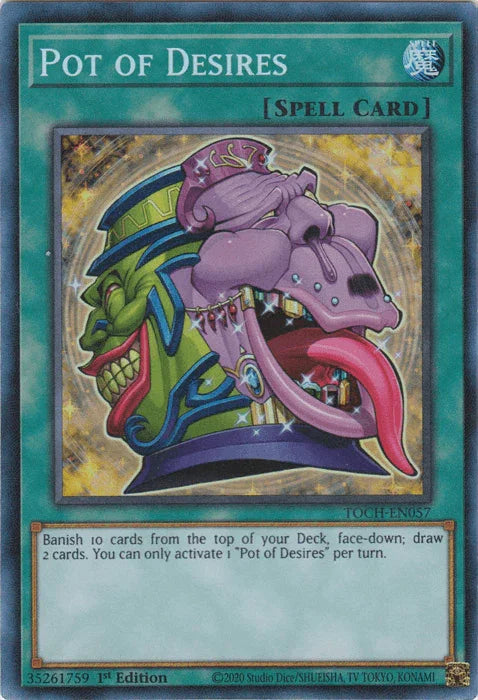1st Edition, Collector's Rare, Normal Spell, Spell, Toon Chaos, Unlimited Pot of Desires [TOCH-EN057] Collector's Rare - Trading Card World