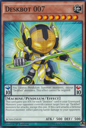 1st Edition, Breakers of Shadow, Common, Earth, Machine, Pendulum/Effect Monster, Unlimited Deskbot 007 [BOSH-EN039] Common - Trading Card World