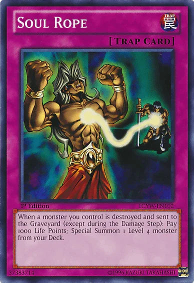 1st Edition, Common, Legendary Collection 3: Yugi's World, Normal Trap, Trap, Unlimited Soul Rope [LCYW-EN102] Common - Trading Card World