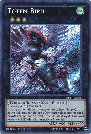 1st Edition, 2014 Mega-Tins Mega Pack, Secret Rare, Wind, Winged Beast, Xyz/Effect Monster Totem Bird [MP14-EN056] Secret Rare - Trading Card World