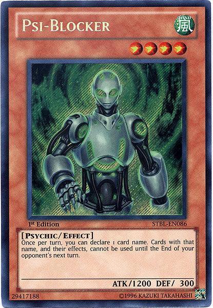 1st Edition, Effect Monster, Psychic, Secret Rare, Starstrike Blast, Wind Psi-Blocker [STBL-EN086] Secret Rare - Trading Card World