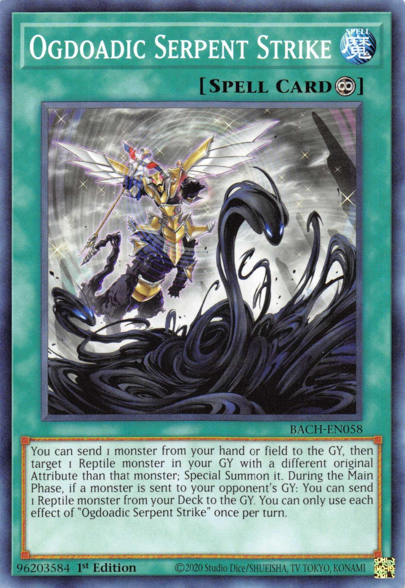 1st Edition, Battle of Chaos, Common, Continuous Spell, Spell Ogdoadic Serpent Strike [BACH-EN058] Common - Trading Card World