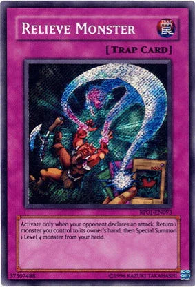 Normal Trap, Retro Pack 1, Secret Rare, Trap, Unlimited Relieve Monster [RP01-EN093] Secret Rare - Trading Card World