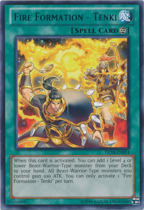 Continuous Spell, Duelist League Promo, Rare, Spell, Unlimited Fire Formation - Tenki (Green) [DL18-EN014] Rare - Trading Card World