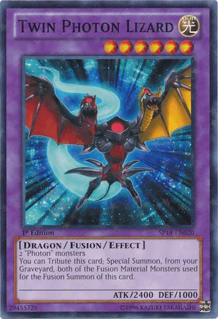 1st Edition, Dragon, Fusion/Effect Monster, Light, Star Pack 2014, Starfoil Rare Twin Photon Lizard [SP14-EN020] Starfoil Rare - Trading Card World