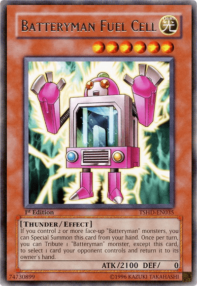 1st Edition, Effect Monster, Light, Rare, The Shining Darkness, Thunder, Unlimited Batteryman Fuel Cell [TSHD-EN035] Rare - Trading Card World