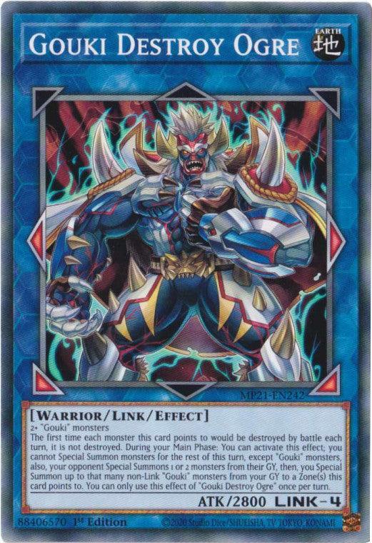 1st Edition, 2021 Tin of Ancient Battles, Common, Earth, Link/Effect Monster, Warrior Gouki Destroy Ogre [MP21-EN242] Common - Trading Card World