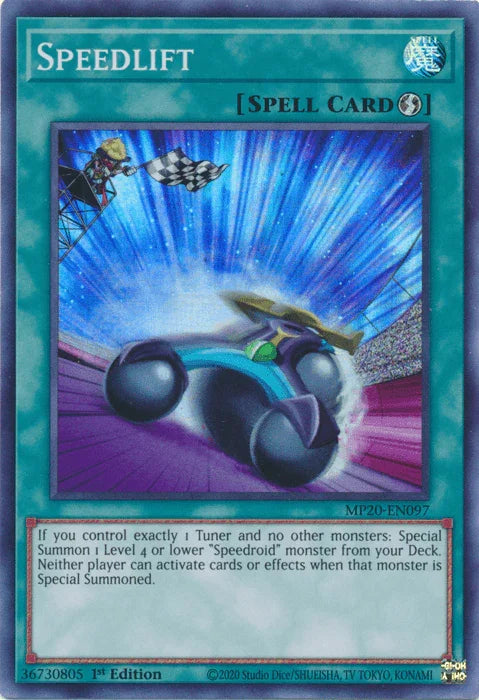 1st Edition, 2020 Tin of Lost Memories, Quick Play Spell, Spell, Super Rare Speedlift [MP20-EN097] Super Rare - Trading Card World