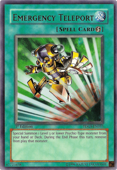 1st Edition, Quick Play Spell, Spell, The Duelist Genesis, Ultra Rare, Unlimited Emergency Teleport [TDGS-EN053] Ultra Rare - Trading Card World