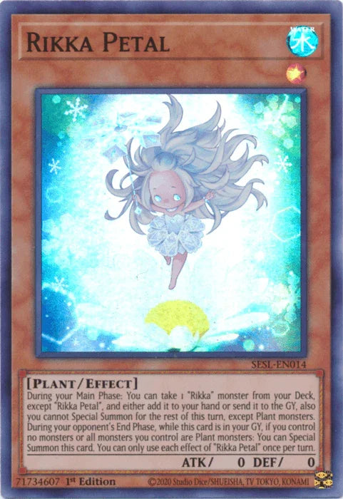 1st Edition, Effect Monster, Plant, Secret Slayers, Super Rare, Water Rikka Petal [SESL-EN014] Super Rare - Trading Card World