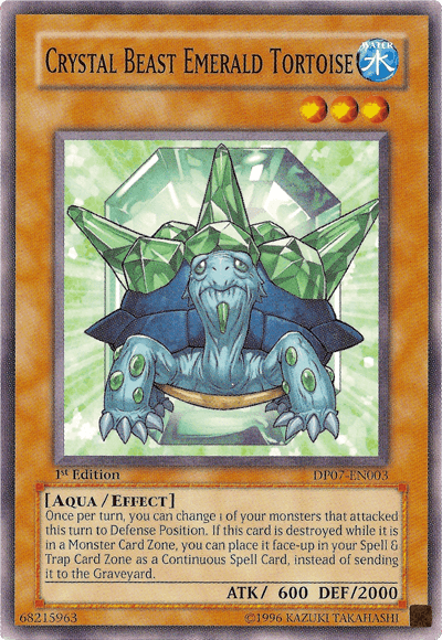 1st Edition, Aqua, Common, Duelist Pack 7: Jesse Anderson, Effect Monster, Unlimited, Water Crystal Beast Emerald Tortoise [DP07-EN003] Common - Trading Card World