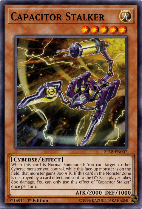 1st Edition, Common, Cyberse, Effect Monster, Light, Star Pack VRAINS Capacitor Stalker [SP18-EN007] Common - Trading Card World