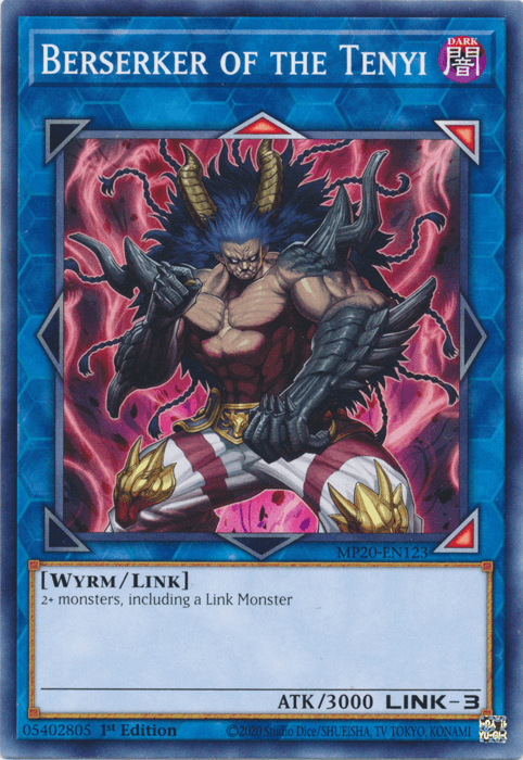 1st Edition, 2020 Tin of Lost Memories, Common, Dark, Link Monster, Wyrm Berserker of the Tenyi [MP20-EN123] Common - Trading Card World