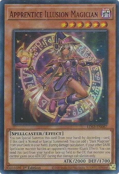 1st Edition, Dark, Effect Monster, Legendary Duelists: Season 3, Spellcaster, Ultra Rare Apprentice Illusion Magician (Red) [LDS3-EN087] Ultra Rare - Trading Card World