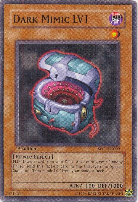 1st Edition, Common, Dark, Effect Monster, Fiend, Soul of the Duelist, Unlimited Dark Mimic LV1 [SOD-EN009] Common - Trading Card World