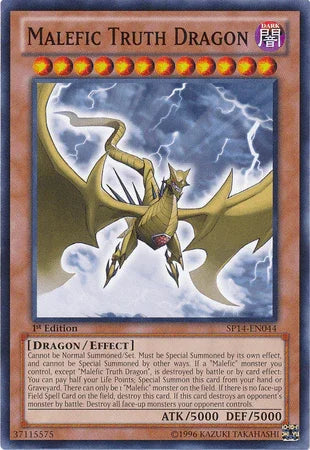 1st Edition, Common, Dark, Dragon, Effect Monster, Star Pack 2014 Malefic Truth Dragon [SP14-EN044] Common - Trading Card World