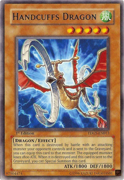1st Edition, Dragon, Effect Monster, Rare, The Duelist Genesis, Unlimited, Wind Handcuffs Dragon [TDGS-EN013] Rare - Trading Card World