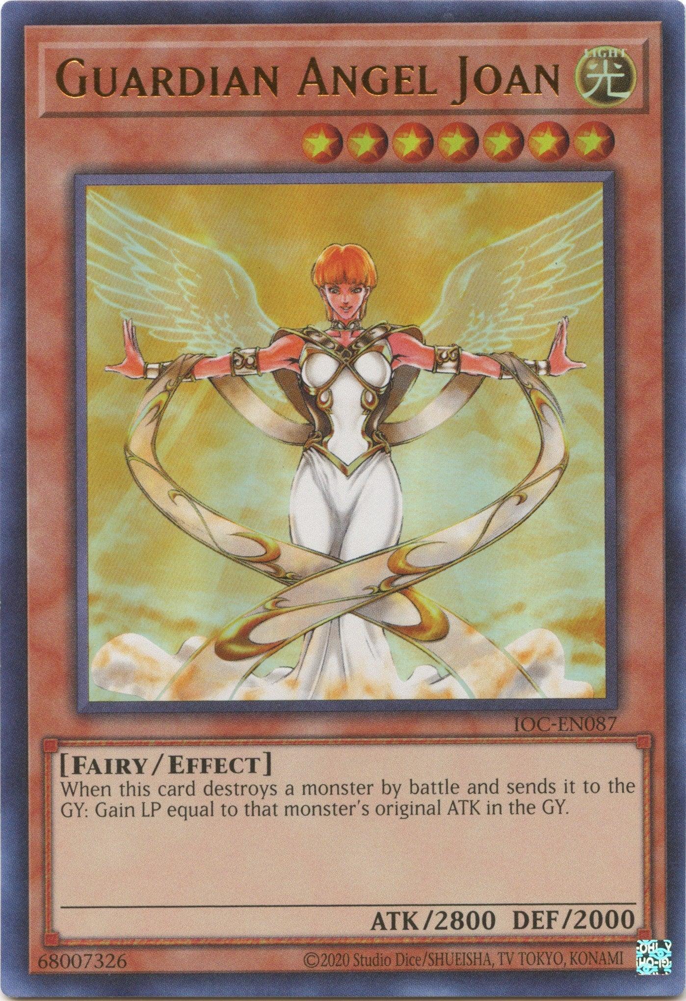 Effect Monster, Fairy, Invasion of Chaos (25th Anniversary Edition), Light, Ultra Rare, Unlimited Guardian Angel Joan (25th Anniversary) [IOC-EN087] Ultra Rare - Trading Card World