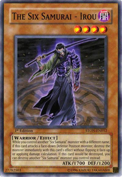 1st Edition, Common, Dark, Effect Monster, Strike of Neos, Unlimited, Warrior The Six Samurai - Irou [STON-EN012] Common - Trading Card World