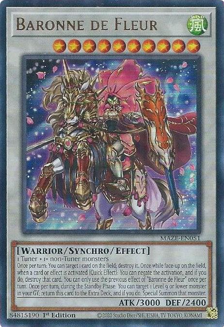 1st Edition, Maze of Memories, Synchro/Effect Monster, Ultra Rare, Warrior, Wind Baronne de Fleur [MAZE-EN051] Ultra Rare - Trading Card World