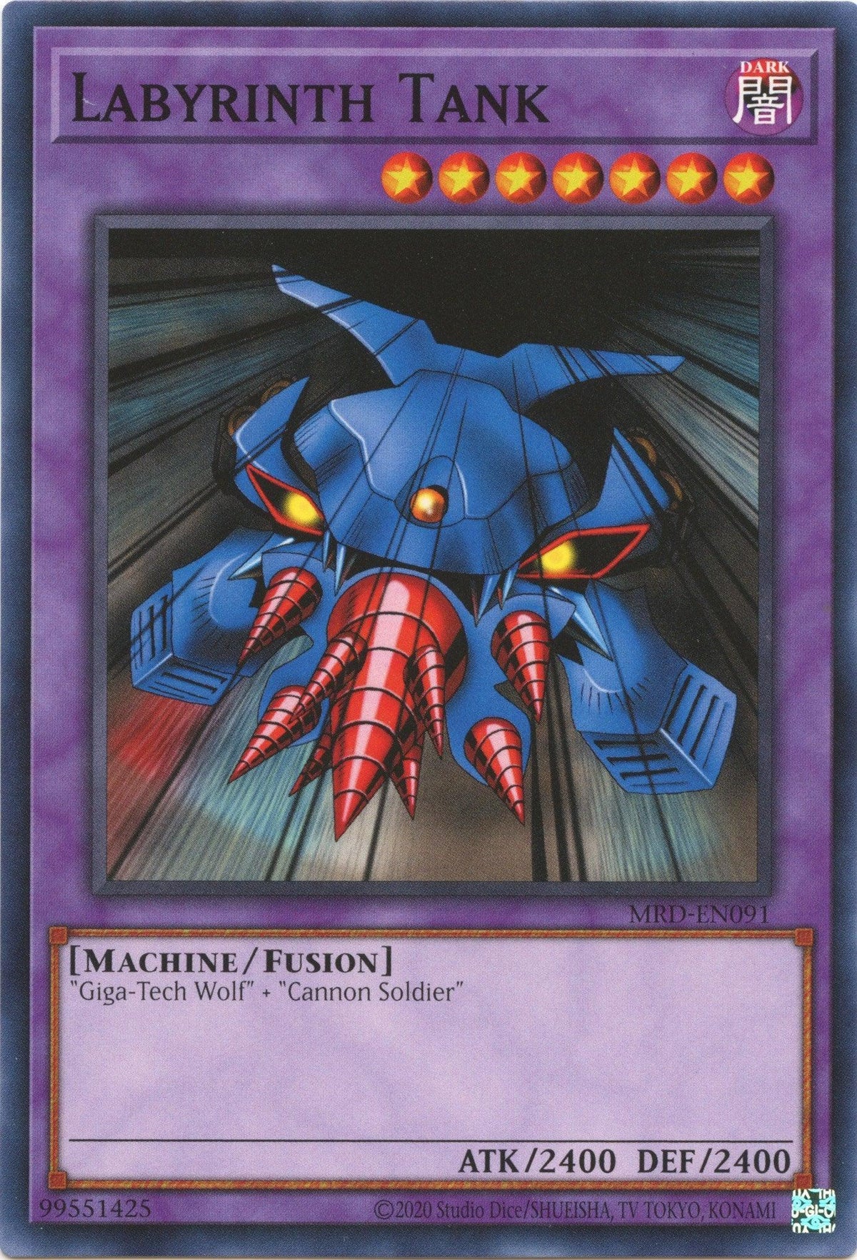 Common, Dark, Fusion Monster, Machine, Metal Raiders (25th Anniversary Edition), Unlimited Labyrinth Tank (25th Anniversary) [MRD-EN091] Common - Trading Card World
