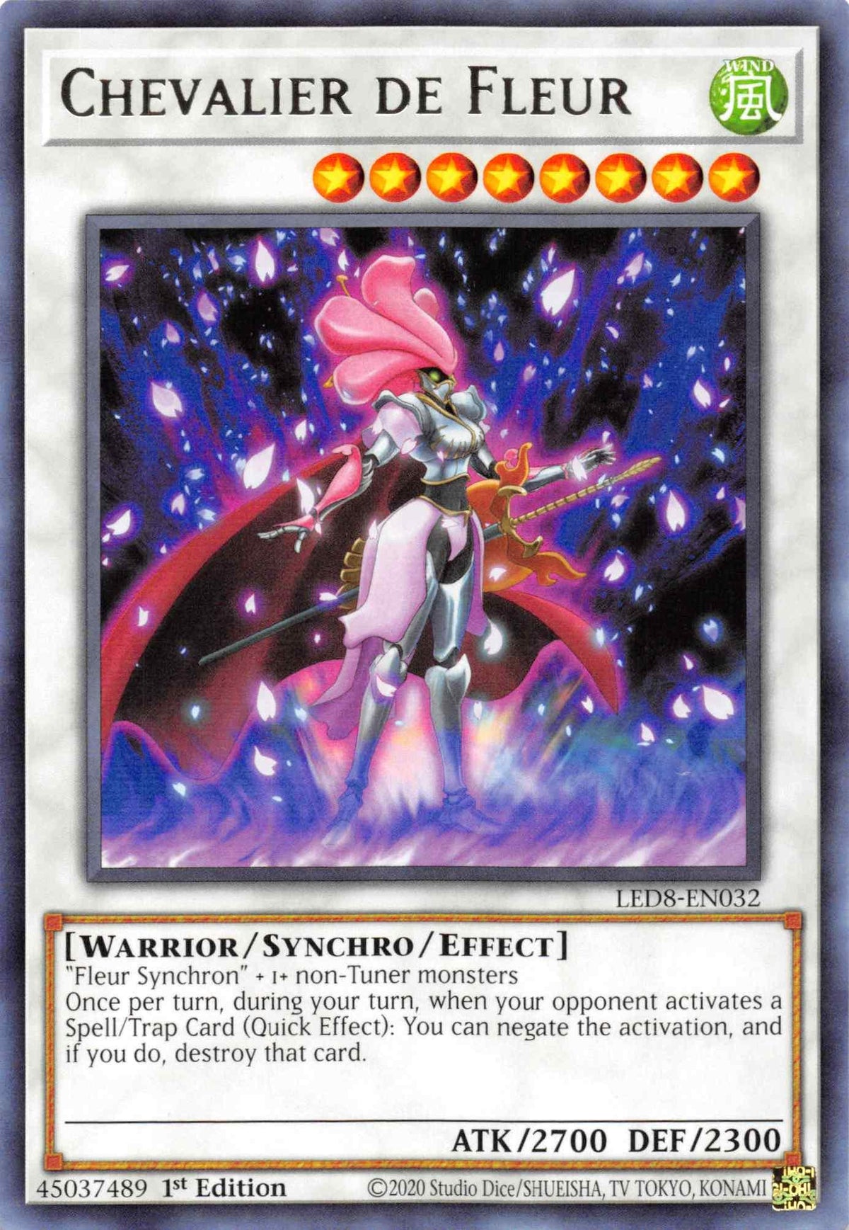 1st Edition, Legendary Duelists: Synchro Storm, Rare, Synchro/Effect Monster, Warrior, Wind Chevalier de Fleur [LED8-EN032] Rare - Trading Card World