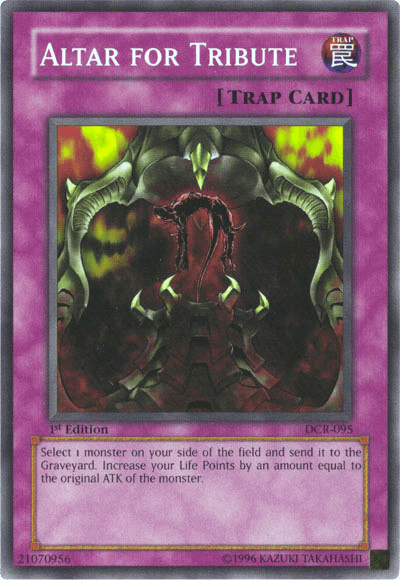 1st Edition, Common, Dark Crisis, Normal Trap, Trap, Unlimited Altar for Tribute [DCR-095] Common - Trading Card World