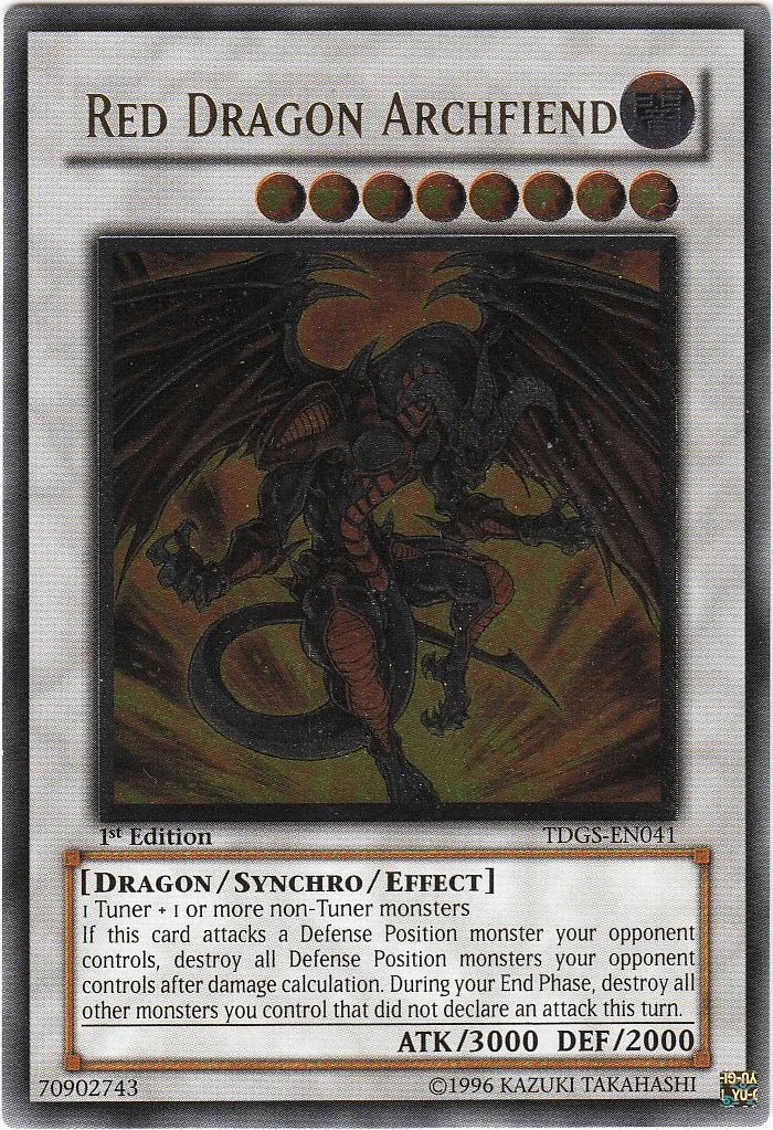 1st Edition, Dark, Dragon, Synchro/Effect Monster, The Duelist Genesis, Ultimate Rare, Unlimited Red Dragon Archfiend [TDGS-EN041] Ultimate Rare - Trading Card World
