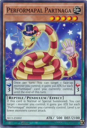 1st Edition, Common, Earth, Pendulum/Effect Monster, Reptile, Secrets of Eternity, Unlimited Performapal Partnaga [SECE-EN002] Common - Trading Card World