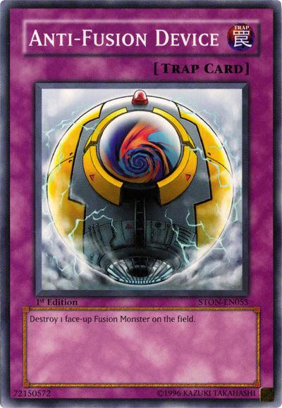 1st Edition, Common, Normal Trap, Strike of Neos, Trap, Unlimited Anti-Fusion Device [STON-EN055] Common - Trading Card World