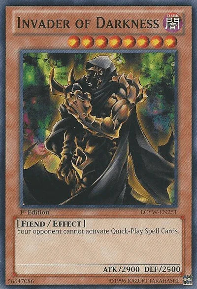 1st Edition, Common, Dark, Effect Monster, Fiend, Legendary Collection 3: Yugi's World, Unlimited Invader of Darkness [LCYW-EN251] Common - Trading Card World
