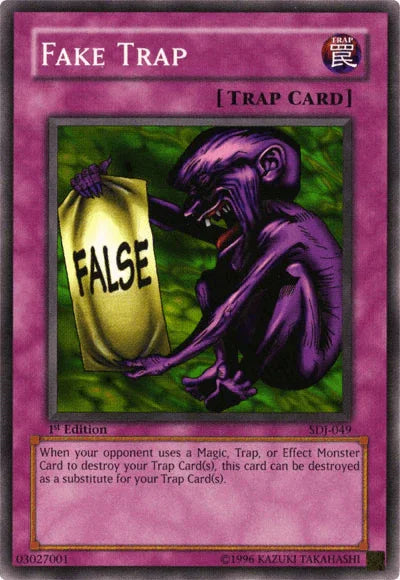 1st Edition, Common, Normal Trap, Starter Deck: Joey, Trap, Unlimited Fake Trap [SDJ-049] Common - Trading Card World