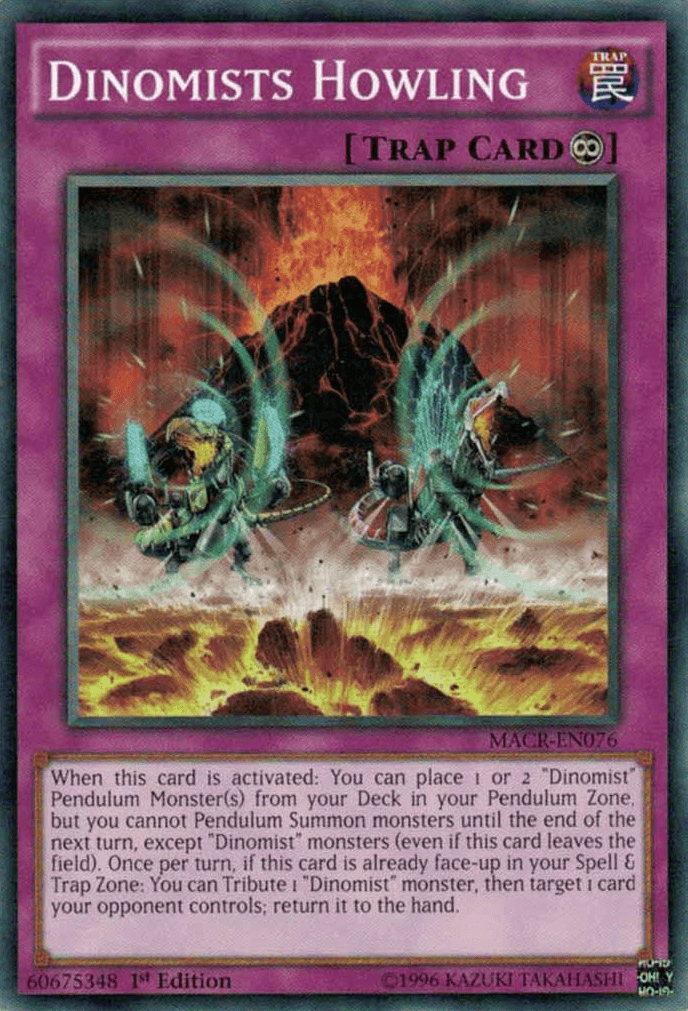 1st Edition, Common, Continuous Trap, Maximum Crisis, Trap, Unlimited Dinomists Howling [MACR-EN076] Common - Trading Card World
