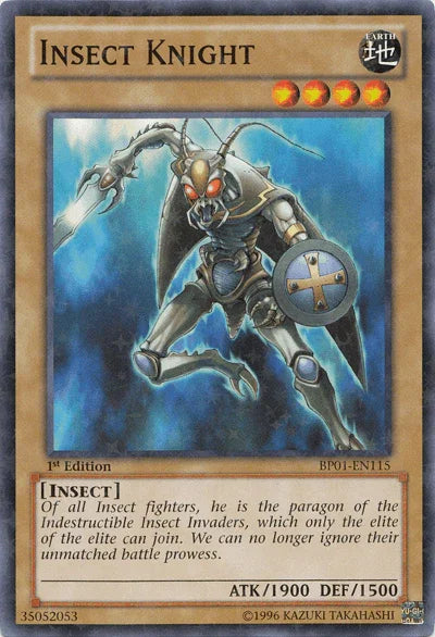 1st Edition, Battle Pack: Epic Dawn, Earth, Insect, Normal Monster, Starfoil Rare, Unlimited Insect Knight [BP01-EN115] Starfoil Rare - Trading Card World
