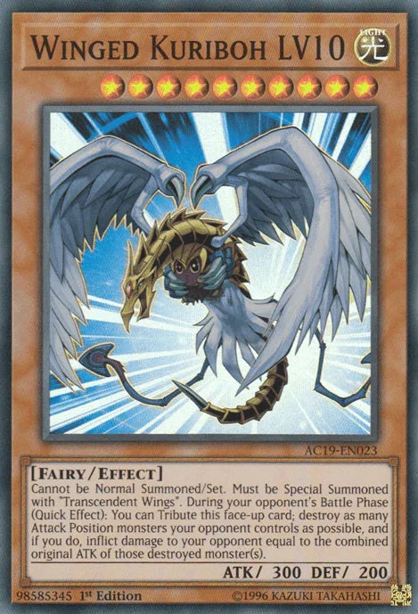 1st Edition, Advent Calendar 2019, Effect Monster, Fairy, Light, Super Rare Winged Kuriboh LV10 [AC19-EN023] Super Rare - Trading Card World