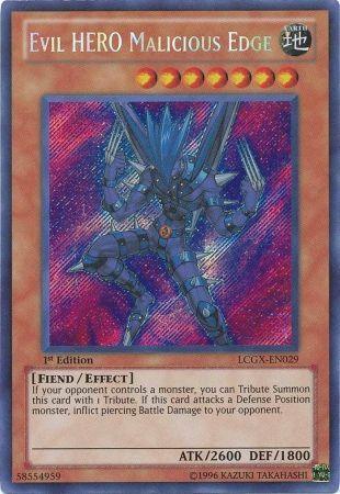 1st Edition, Earth, Effect Monster, Fiend, Legendary Collection 2, Secret Rare, Unlimited Evil HERO Malicious Edge [LCGX-EN029] Secret Rare - Trading Card World