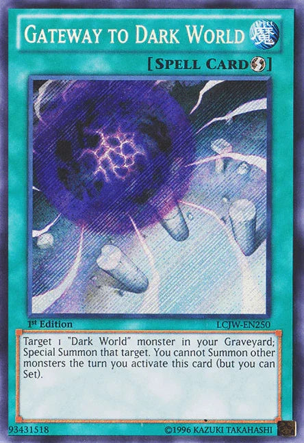 1st Edition, Legendary Collection 4: Joey's World, Quick Play Spell, Secret Rare, Spell Gateway to Dark World [LCJW-EN250] Secret Rare - Trading Card World