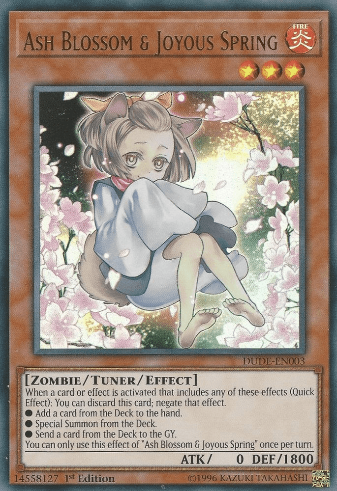 1st Edition, Duel Devastator, Fire, Tuner/Effect Monster, Ultra Rare, Zombie Ash Blossom & Joyous Spring [DUDE-EN003] Ultra Rare - Trading Card World