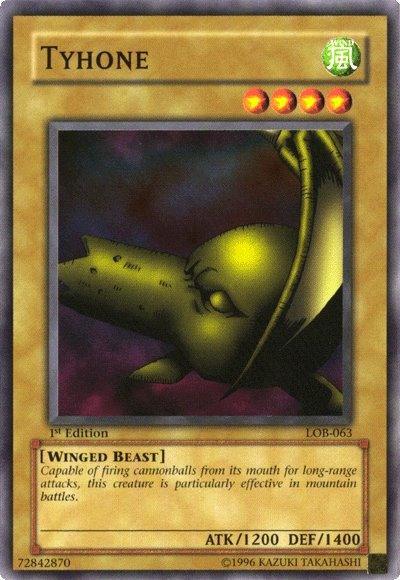 1st Edition, Common, Normal Monster, The Legend of Blue Eyes White Dragon, Unlimited, Wind, Winged Beast Tyhone [LOB-063] Common - Trading Card World