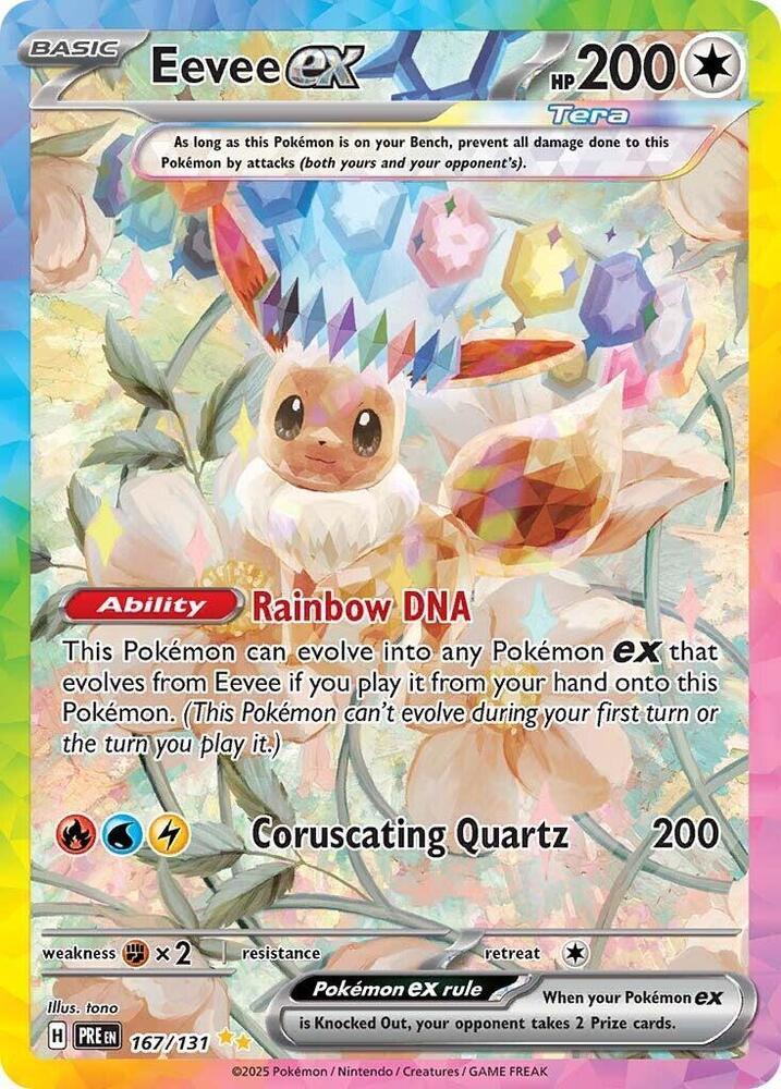 167, Colorless, Fighting [x2], Holofoil, Scarlet & Violet: Prismatic Evolutions, Special Illustration Rare Eevee ex (167/131) [Scarlet & Violet: Prismatic Evolutions] - Trading Card World
