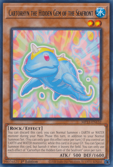 1st Edition, Dueling Heroes Collectors Tin - Mega Pack (25th Anniversary Edition), Effect Monster, Rare, Rock, Water Cartorhyn the Hidden Gem of the Seafront [MP23-EN132] Rare - Trading Card World