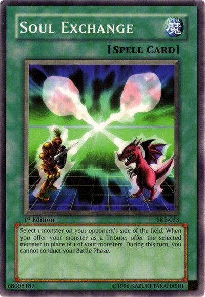 1st Edition, Common, Normal Spell, Spell, Starter Deck: Kaiba Evolution, Unlimited Soul Exchange [SKE-033] Common - Trading Card World