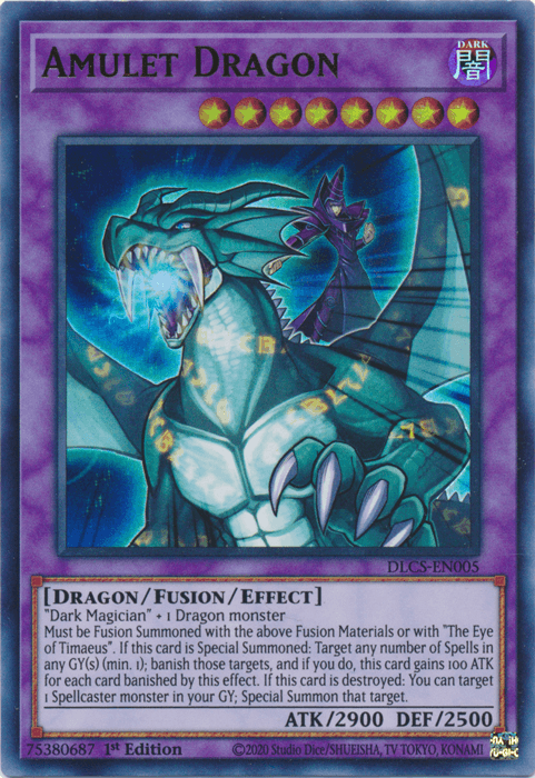 1st Edition, Dark, Dragon, Dragons of Legend: The Complete Series, Fusion/Effect Monster, Ultra Rare Amulet Dragon [DLCS-EN005] Ultra Rare - Trading Card World
