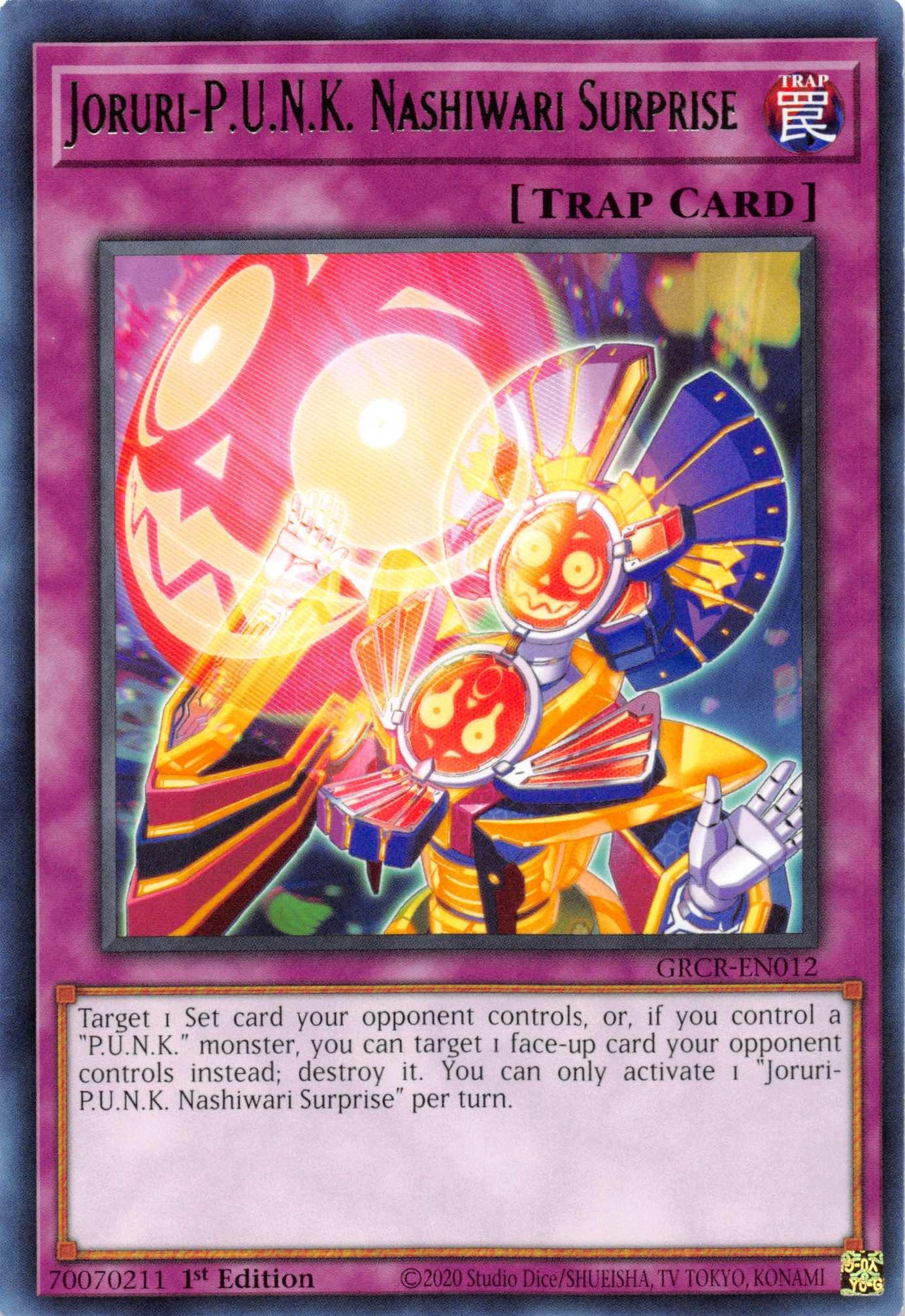 1st Edition, Normal Trap, Rare, The Grand Creators, Trap Joruri-P.U.N.K. Nashiwari Surprise [GRCR-EN012] Rare - Trading Card World